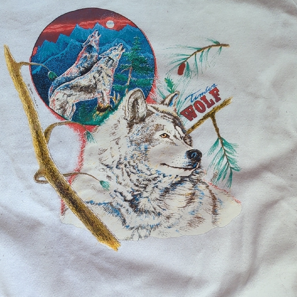 21-White Wolf Graphic Men's Sweater - Picture 3 of 5